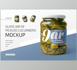 Download Jar of Pickled Cucumbers Mockup Set CreativeMarket – 4700815