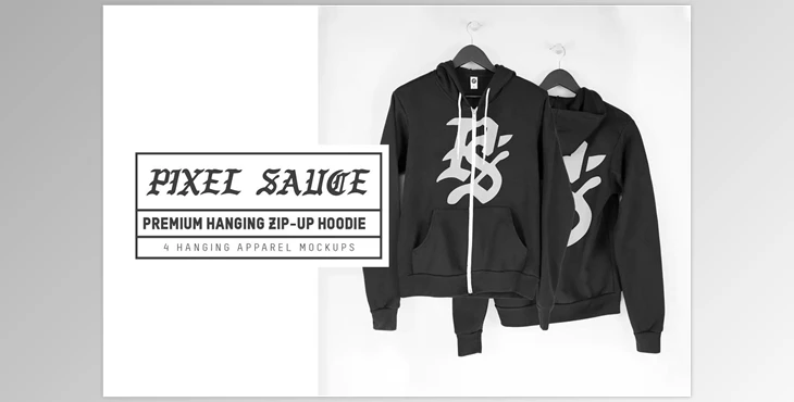 Download Hanging Zip-Up Hoodie Mockups CreativeMarket – 3432308