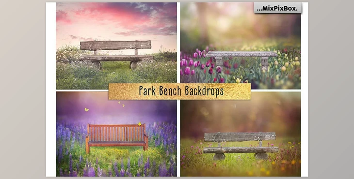 Download Park Bench Backdrops CreativeMarket – 5013302