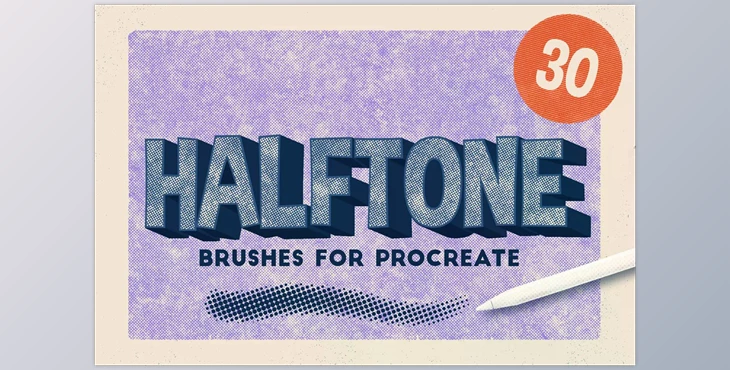 Download HALFTONE BRUSHES FOR PROCREATE CreativeMarket - 3628249