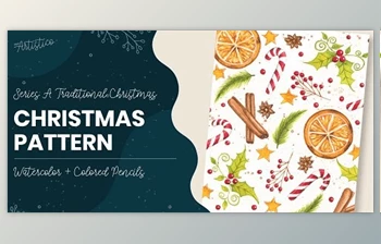 Download Christmas <span class='badge badge-warning'>Painting</span>: A Pattern with <span class='badge badge-warning'>Watercolor</span> and Colored Pencils