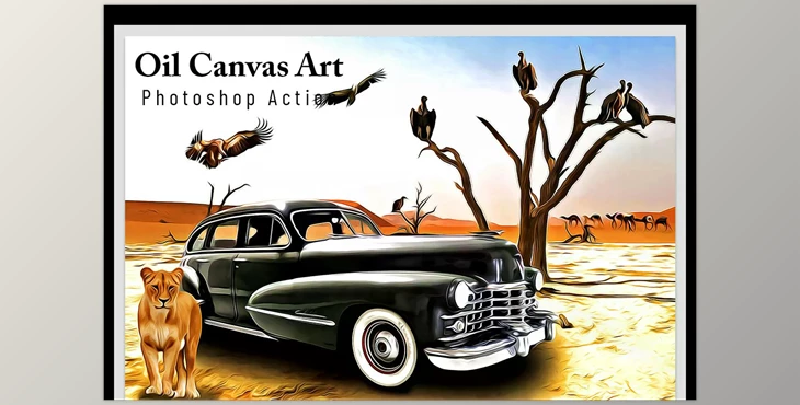 Download Oil Canvas Art Photoshop Action CreativeMarket - 6802764