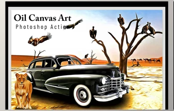 Download Oil <span class='badge badge-warning'>Canvas</span> Art Photoshop Action <span class='badge badge-warning'>CreativeMarket</span> - 6802764