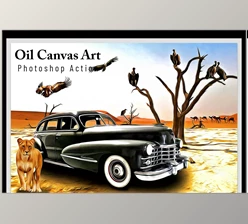 Download Oil Canvas Art Photoshop Action CreativeMarket - 6802764