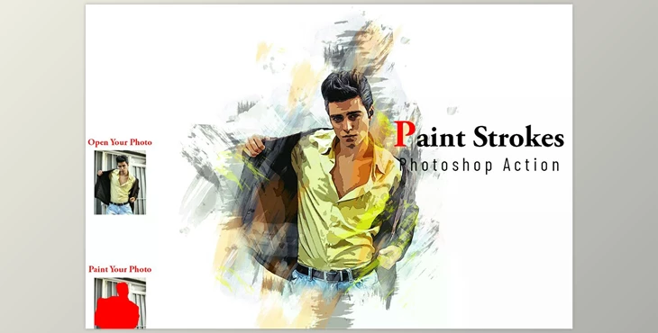 Download Paint Strokes Photoshop Action CreativeMarket - 6806219