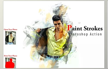 Download Paint <span class='badge badge-warning'>Strokes</span> Photoshop Action CreativeMarket - 6806219