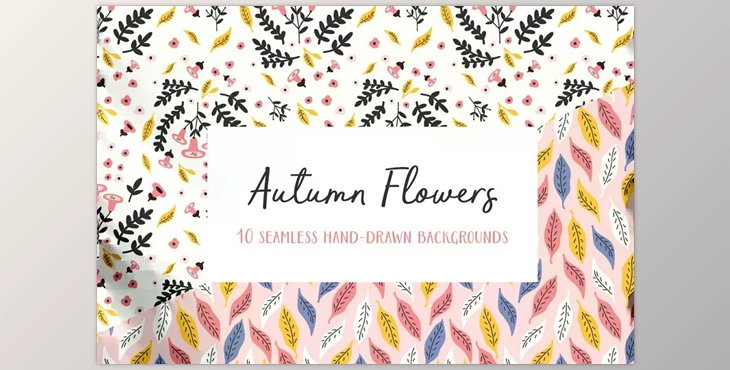 Download Autumn Flowers Seamless Patterns CreativeMarket