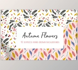 Download Autumn Flowers Seamless Patterns CreativeMarket