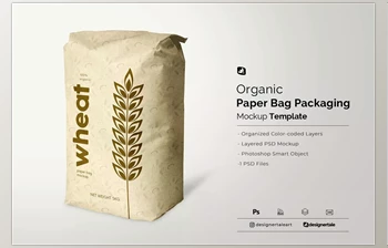Download Organic <span class='badge badge-warning'>Paper</span> Bag Packaging Mockup <span class='badge badge-warning'>CreativeMarket</span> - 6610437