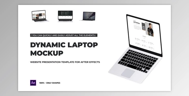 Download Dynamic Laptop Mockup – Website Presentation (Videohive 35061444) - AE Project