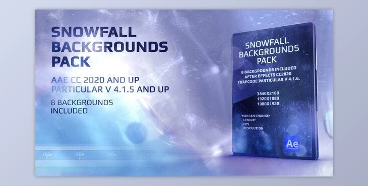 Download Videohive Particular – Snowfall Backgrounds 35122391