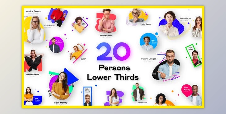 Download 20 Person Introduction Lower Thirds (Videohive 34980131) - AE Project