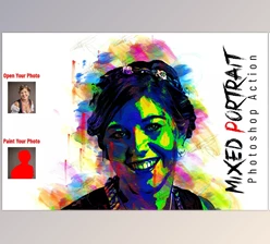 Download Mixed Portrait Photoshop Action CreativeMarket - 6831995