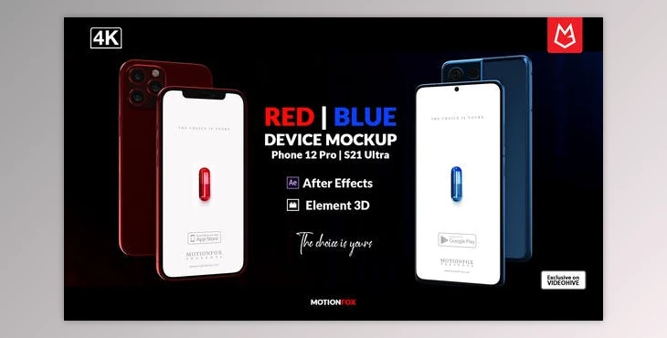 Download Mobile App Mockup | Phone 12 & S21 Ultra | E3D (Videohive 33910020) - AE Project