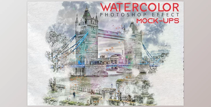 Download Watercolor Photoshop Effect Mock-ups
