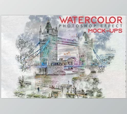 Download Watercolor Photoshop Effect Mock-ups