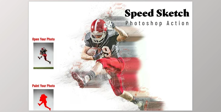 Download Speed Sketch Photoshop Action CreativeMarket - 6852638