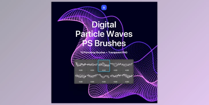 Download Digital Particle Waves Photoshop Brushes