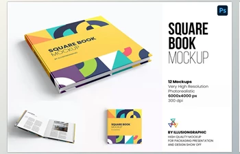 Download Square Book <span class='badge badge-warning'>Mockup</span> - 12 <span class='badge badge-warning'>views</span> - 6613174