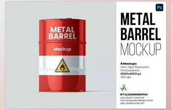 Download Metal Barrel <span class='badge badge-warning'>Mockup</span> - <span class='badge badge-warning'>8</span> <span class='badge badge-warning'>views</span> - 6564800