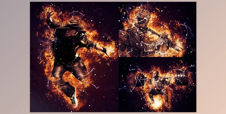Download Fire Ignition Photoshop Action CreativeMarket - 6800279
