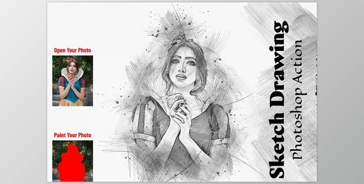 Download Sketch Drawing Photoshop Action - 6884741