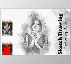 Download Sketch Drawing Photoshop Action - 6884741