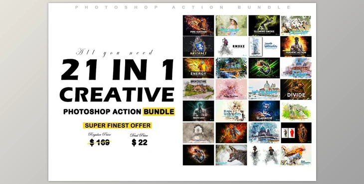Download 21 In 1 Creative PS Actions CreativeMarket - 6800794