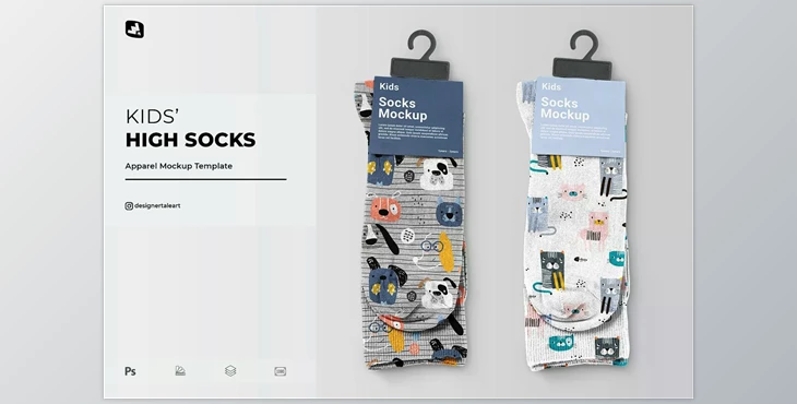 Download Kids High Socks Mockup - 6790297