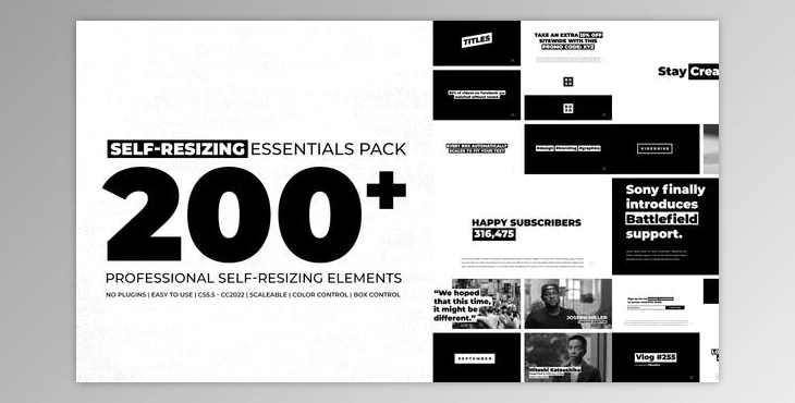 Download Self Resizing Essentials (Videohive 34842617) - AE Project