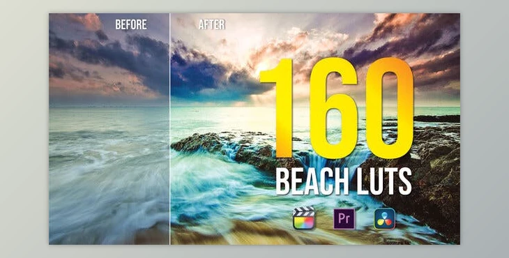 Download Videohive 160 Beach LUTs Color Grading 35493238