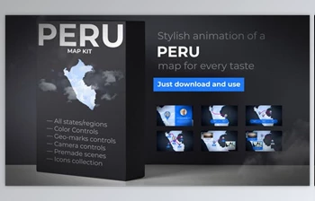 Download Peru Map – Republic of Peru Map <span class='badge badge-warning'>Kit</span> (Videohive 35447604) - AE Project