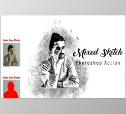 Download Mixed Sketch Photoshop Action CreativeMarket - 6922478