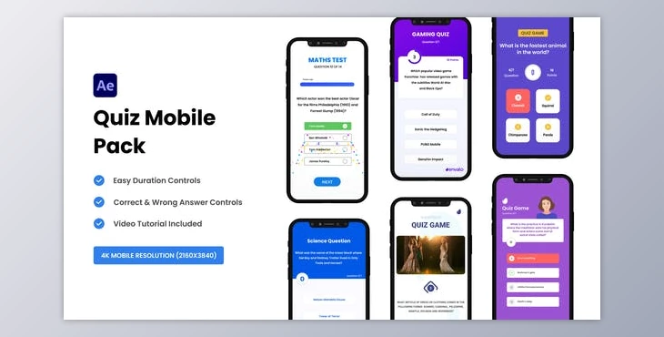 Download Quiz Mobile Pack (Videohive 35849253) - AE Project