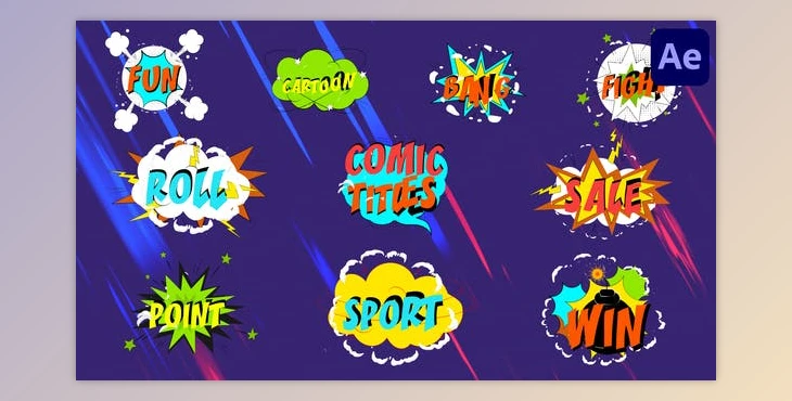 Download Videohive Comic Titles | After Effects 36022673