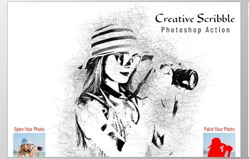 Download Scribble Photoshop <span class='badge badge-warning'>Action</span> CreativeMarket - 6962414