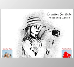 Download Scribble Photoshop Action CreativeMarket - 6962414