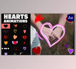 Download Cartoon Hearts Stickers for After Effects (Videohive 36046457) - AE Project