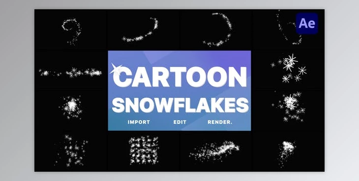 Download Cartoon Snowflakes And Snowfalls | After Effects (Videohive 36107592) - AE Project