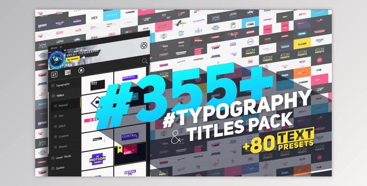 Download VIDEOHIVE BIG PACK OF TYPOGRAPHY | ATOM (Videohive 23584216)