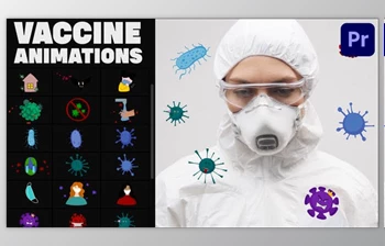 Download <span class='badge badge-warning'>Corona</span> Virus And Vaccine Cartoon Icons for Premiere Pro (Videohive 36109530)
