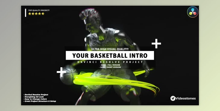 Download Your Basketball Intro – Basketball Opener DaVinci Resolve Template (Videohive 35554020)