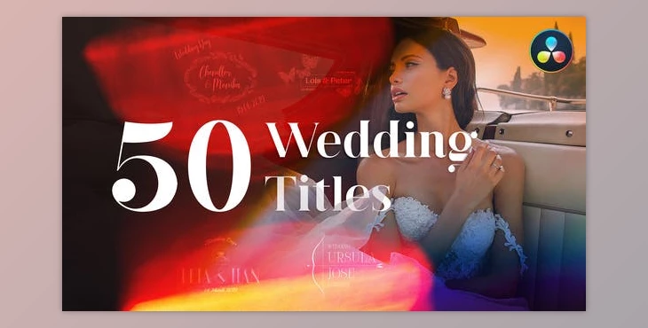 Download 50 Wedding Titles | For DaVinci Resolve (Videohive 34907973)