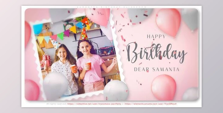 Download Samantha Birthday Slideshow (Videohive 36180836) - AE Project