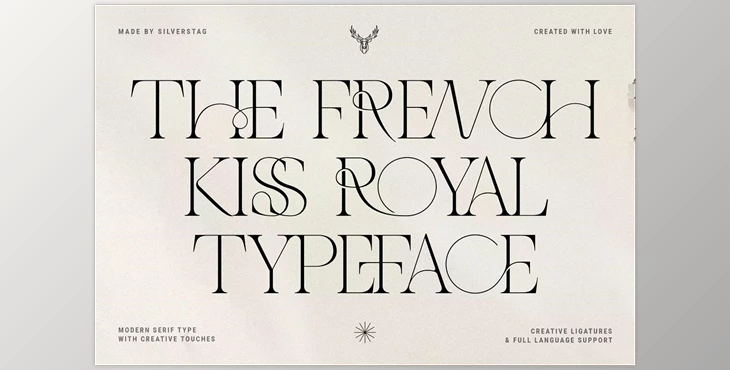 Download The French Kiss Royal Typeface CreativeMarket 6941348