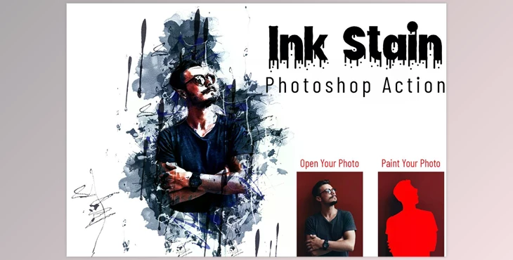 Download Ink Stain Photoshop Action CreativeMarket - 6987823