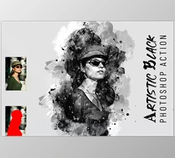Download Artistic Black Photoshop Action CreativeMarket - 7001235