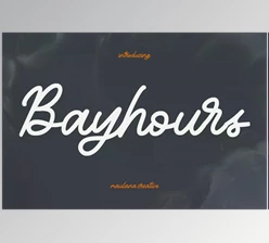 Download Bayhours Cursive Script Font