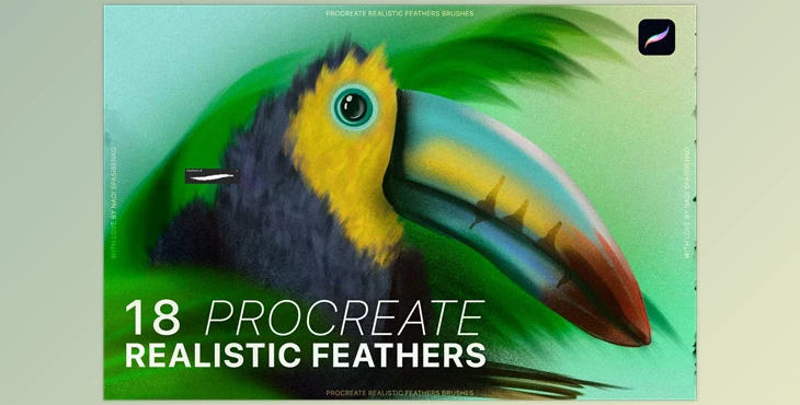 Download Procreate Realistic Feather Brushes – CreativeMarket 6802309