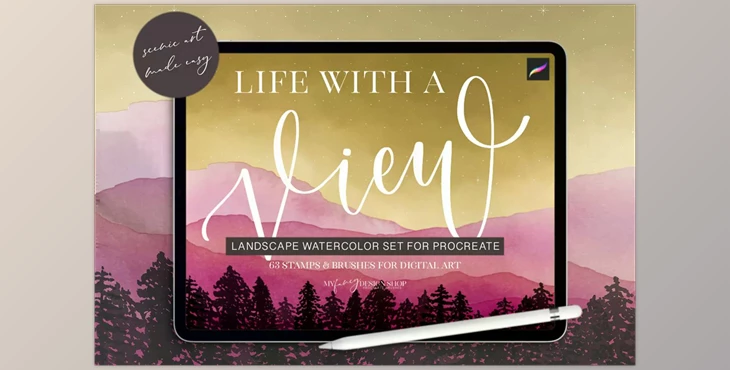 Download Procreate Landscape Watercolor Set CreativeMarket - 6793096